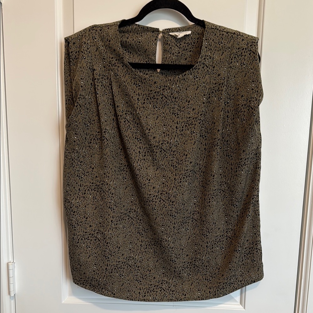 Entro Black and Tan Leopard Print Blouse